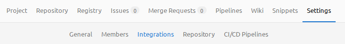 GitLab - Settings -> Integrations