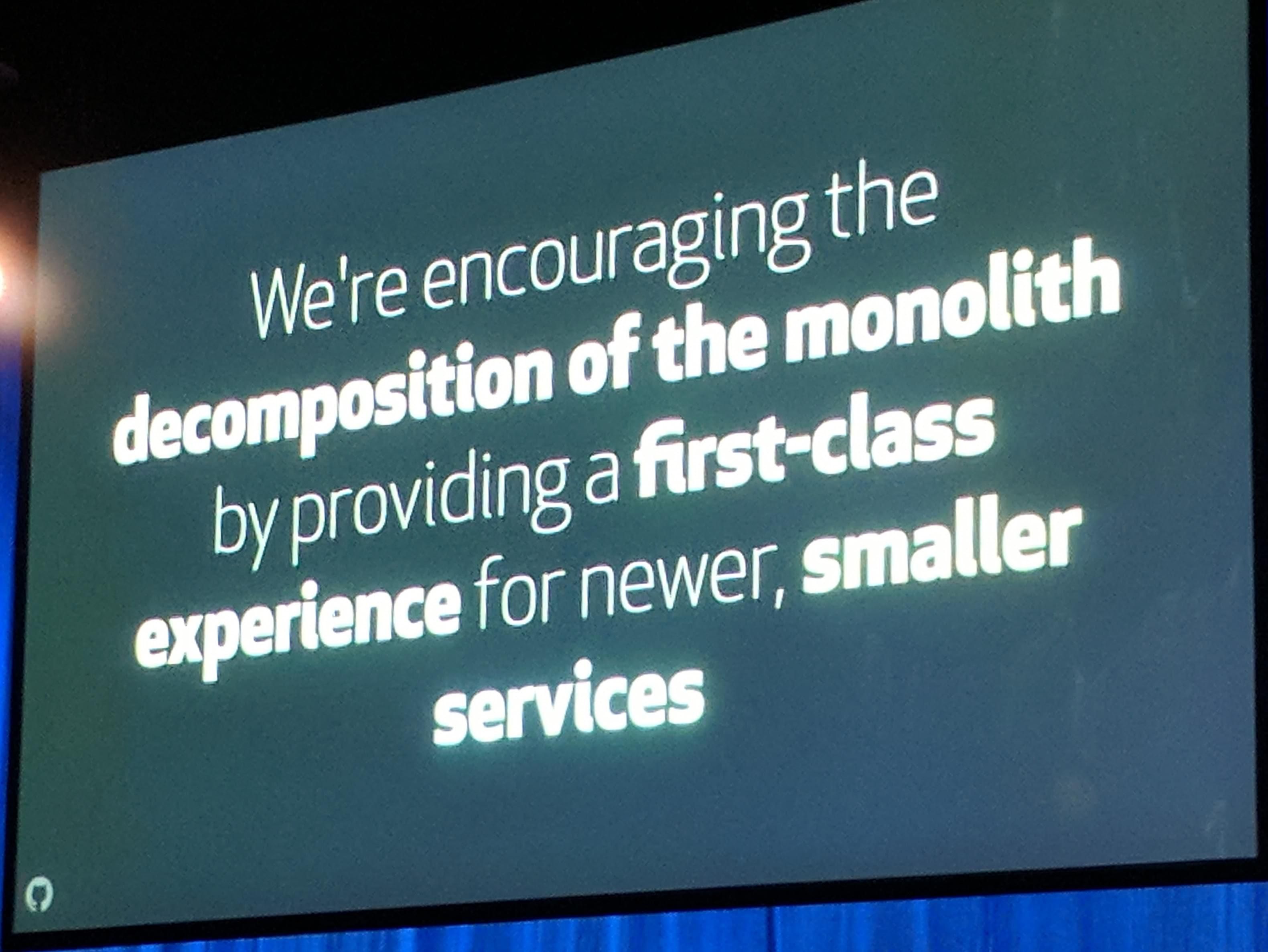 KubeCon: Keynote GitHub Decomposition of monolith services