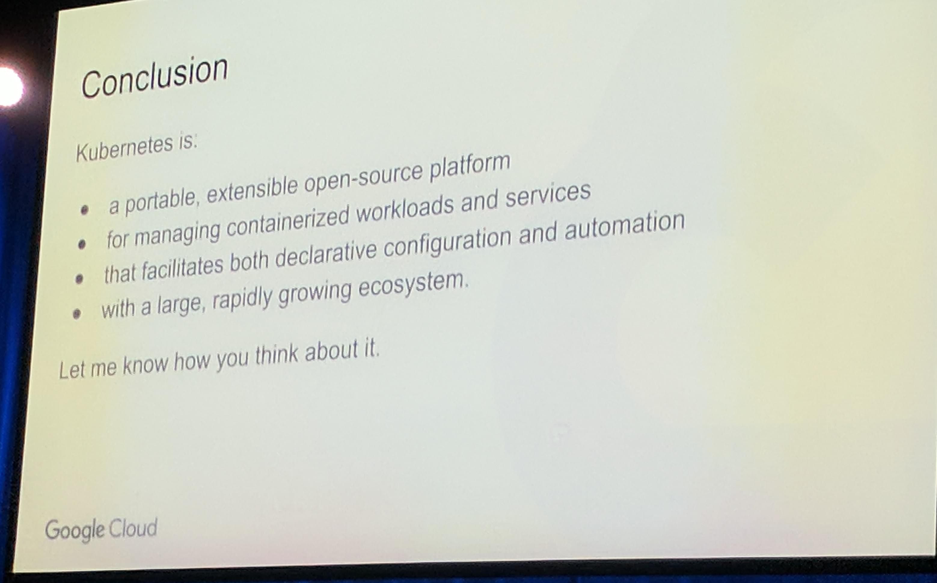 KubeCon: Keynote Google Conclusion of Talk