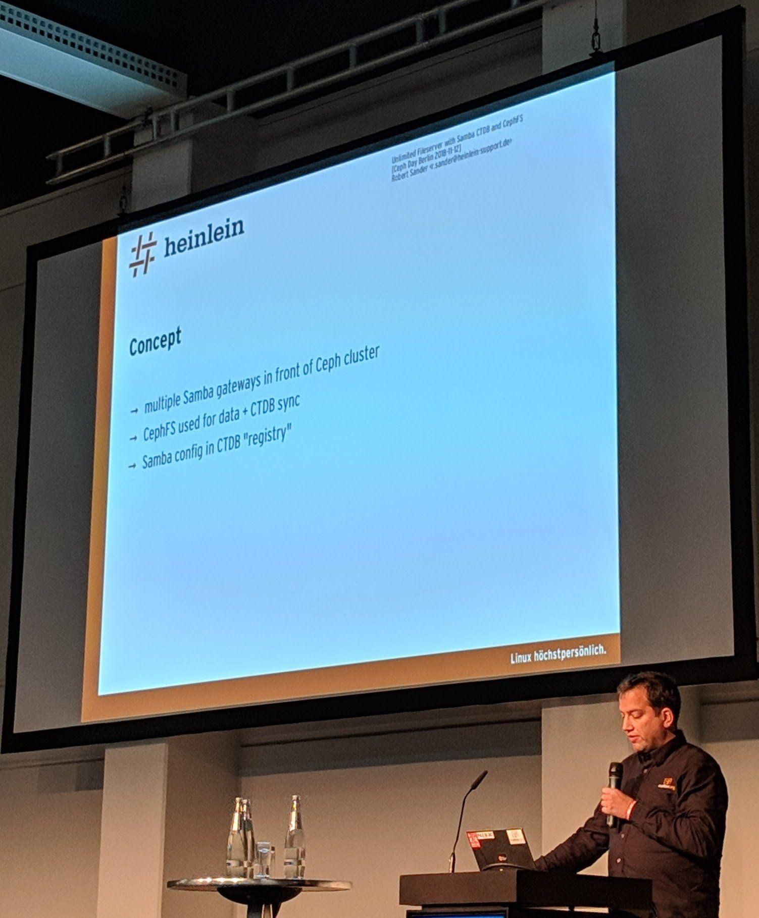 Ceph Day Berlin 2018 - Unlimited Fileserver with Samba CTDB and CephFS, Robert Sander, Heinlein Support - 'Concept'