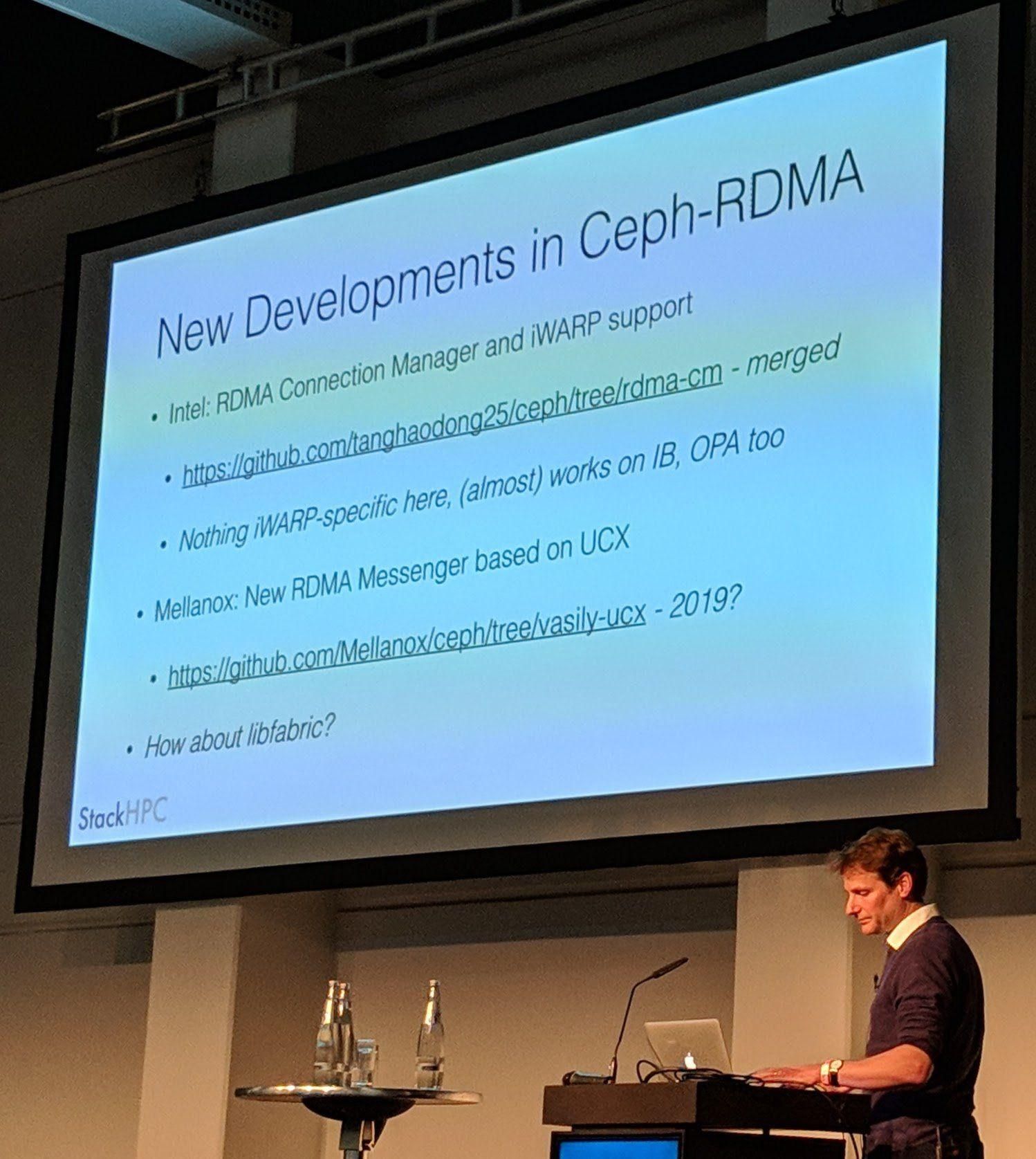 Ceph Day Berlin 2018 - Ceph on the Brain: A Year with the Human Brain Project, Stig Telfer, StackHPC - 'New Developments in Ceph-RDMA'