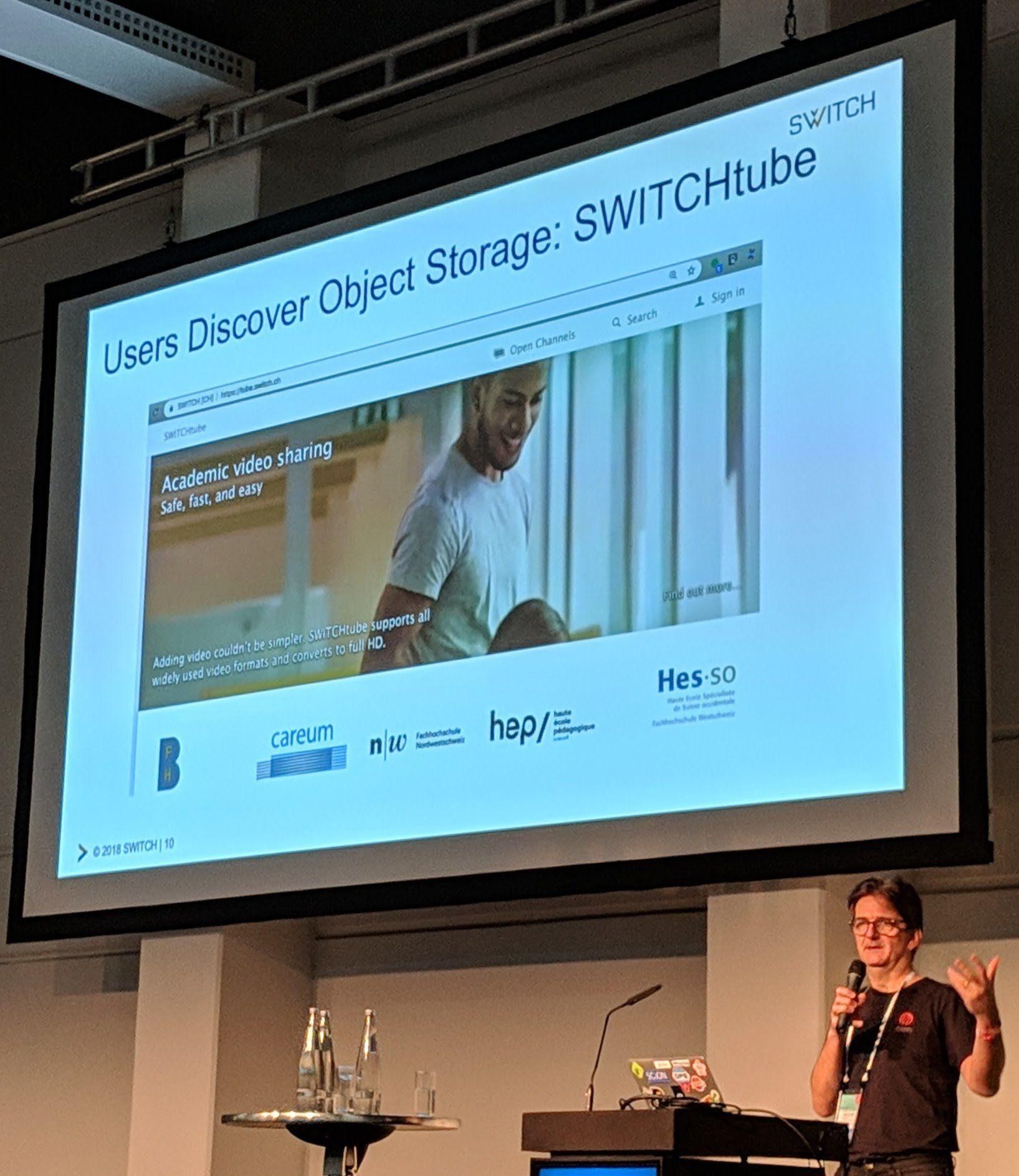 Ceph Day Berlin 2018 - Into the cold: Object Storage in SWITCHengines, Simon Leinen, SWITCH - 'Users Discover Object Storage: SWITCHtube'