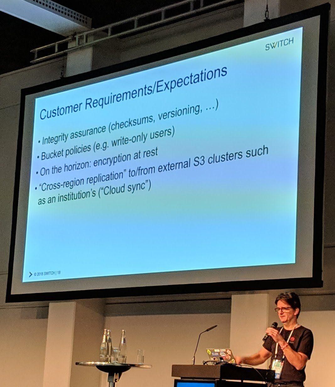 Ceph Day Berlin 2018 - Into the cold: Object Storage in SWITCHengines, Simon Leinen, SWITCH - 'Customer Requirements/Expectations'