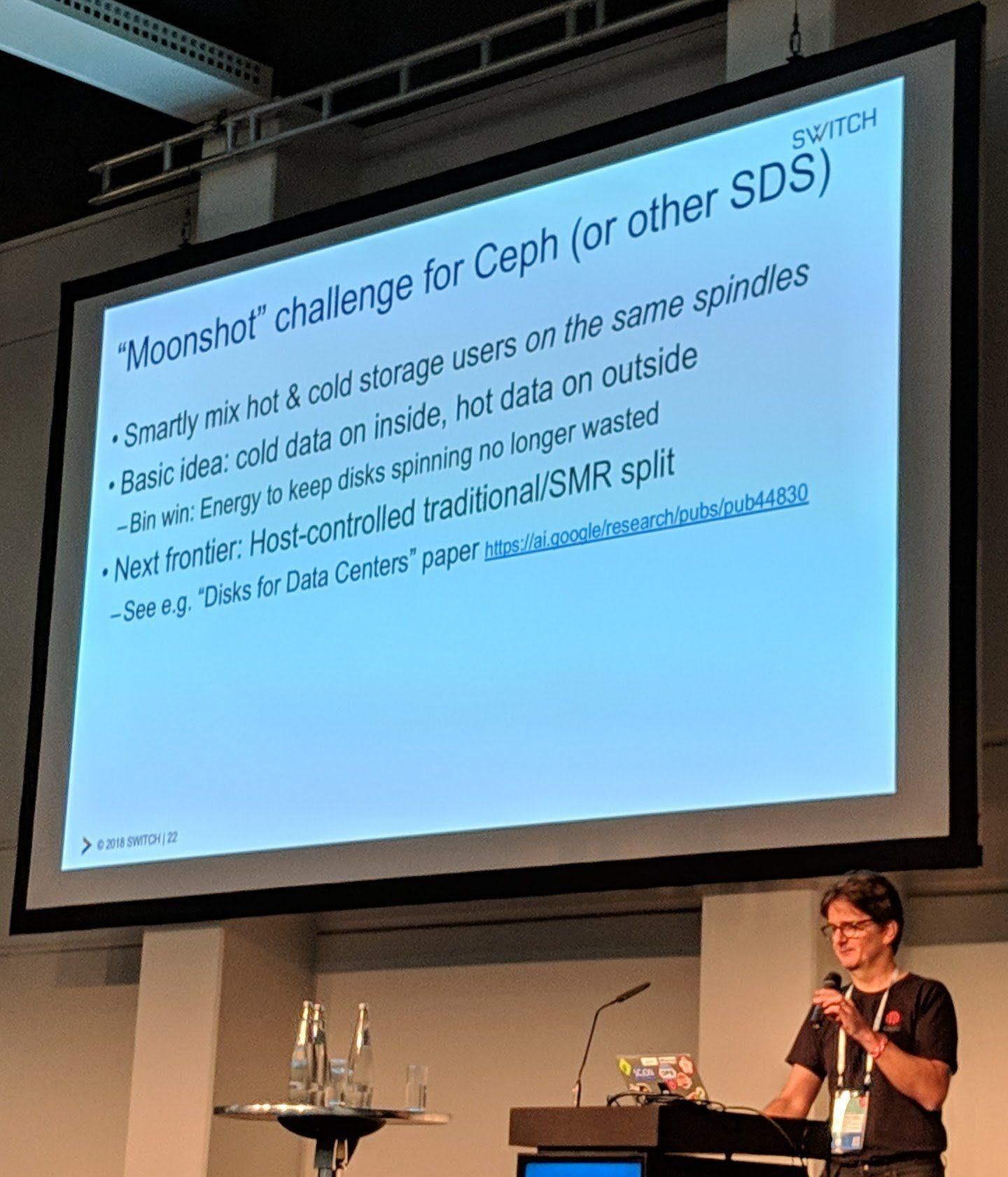 Ceph Day Berlin 2018 - Into the cold: Object Storage in SWITCHengines, Simon Leinen, SWITCH - '"Moonshot" challenge for Ceph (or other SDS)'