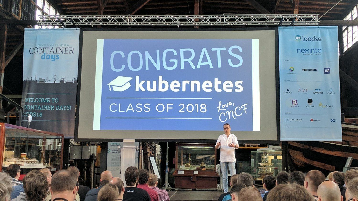 Container Days 2018 - 'Congrats Kubernetes' for the graduation as a CNCF project