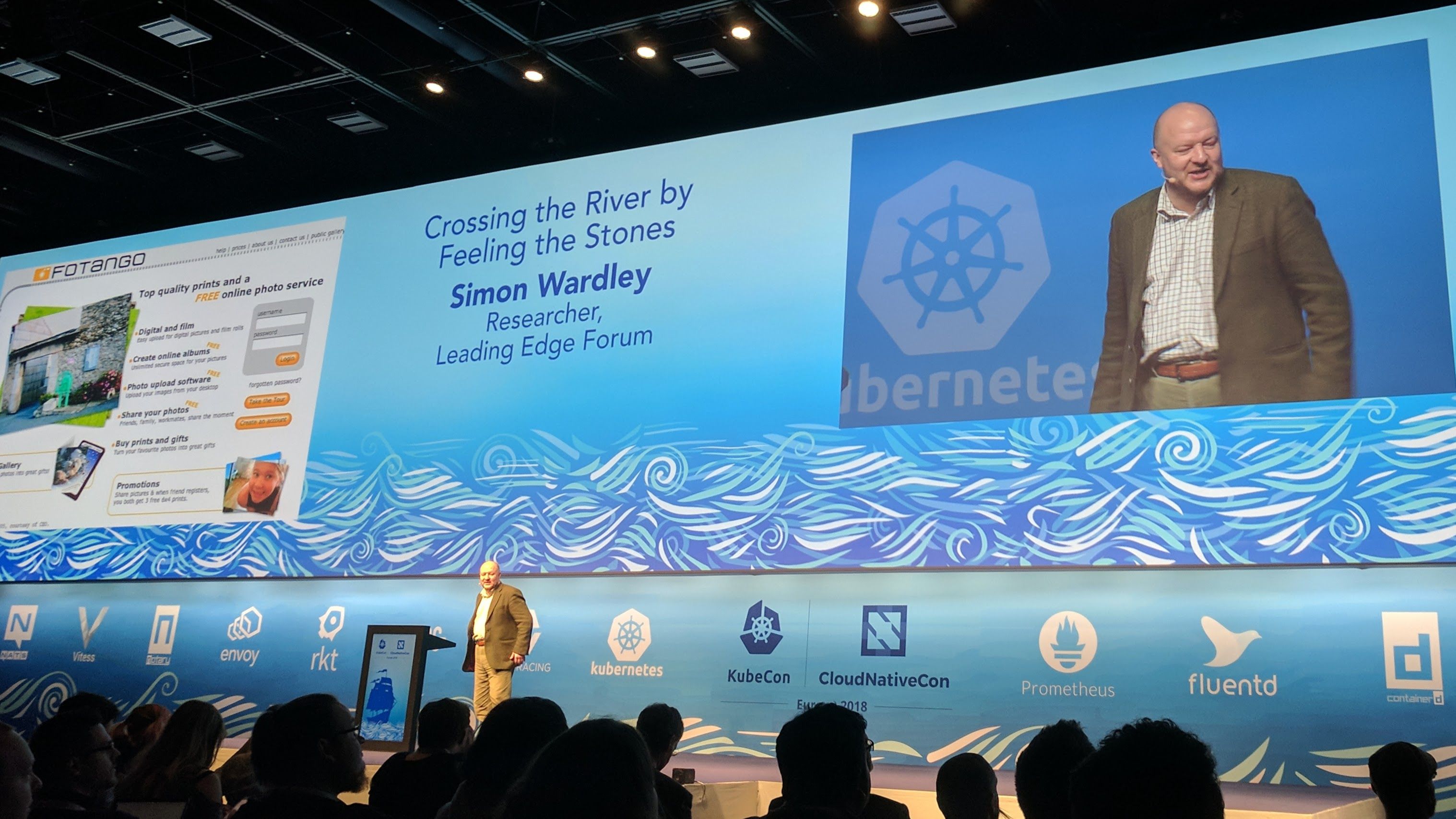 KubeCon - Keynote - Crossing the River by Feeling the Stones - Title