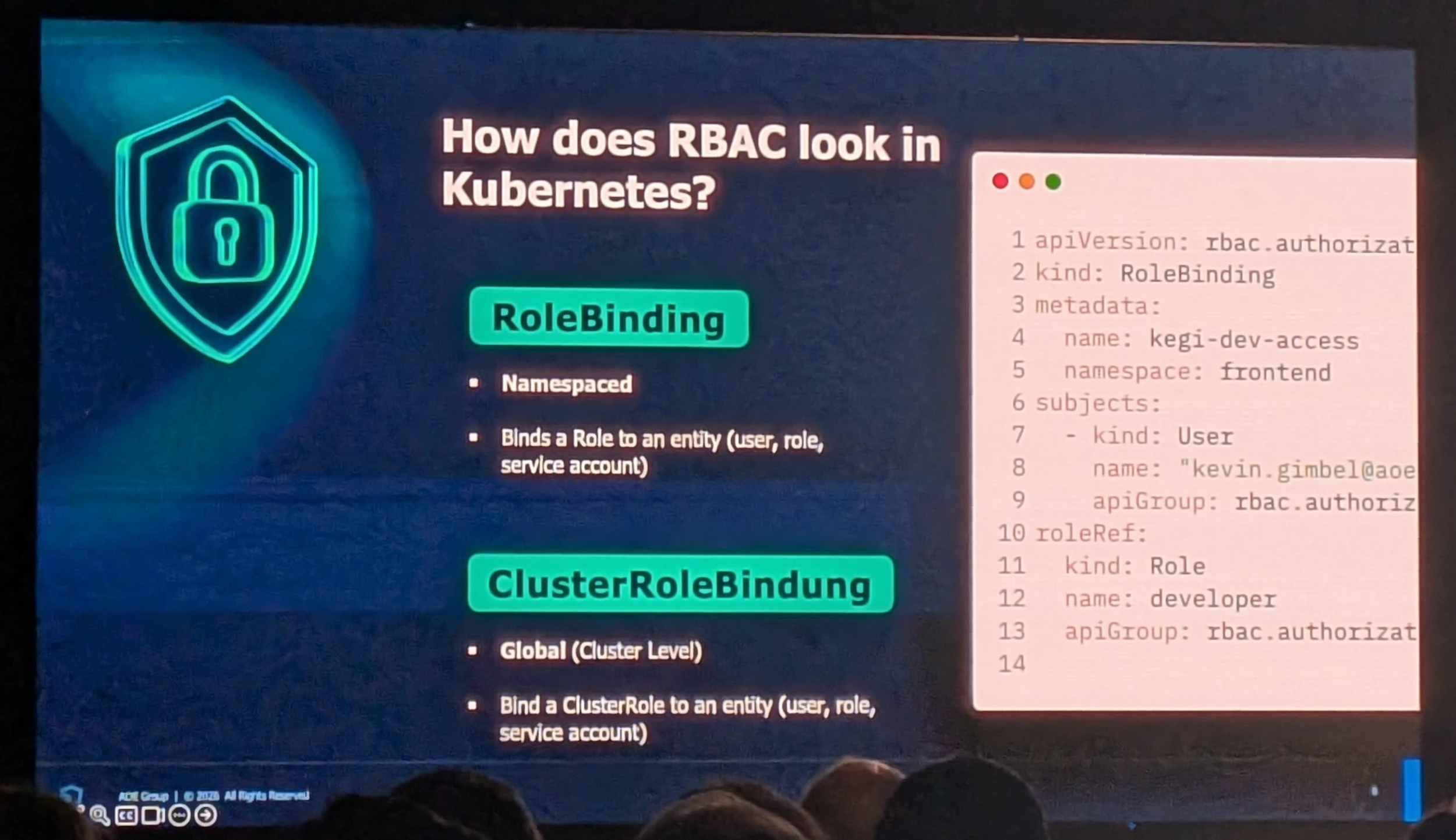 CDS2026 - Kubernetes RBAC at scale without losing your sanity - Kevin Gimbel - How does RBAC look in Kubernetes?